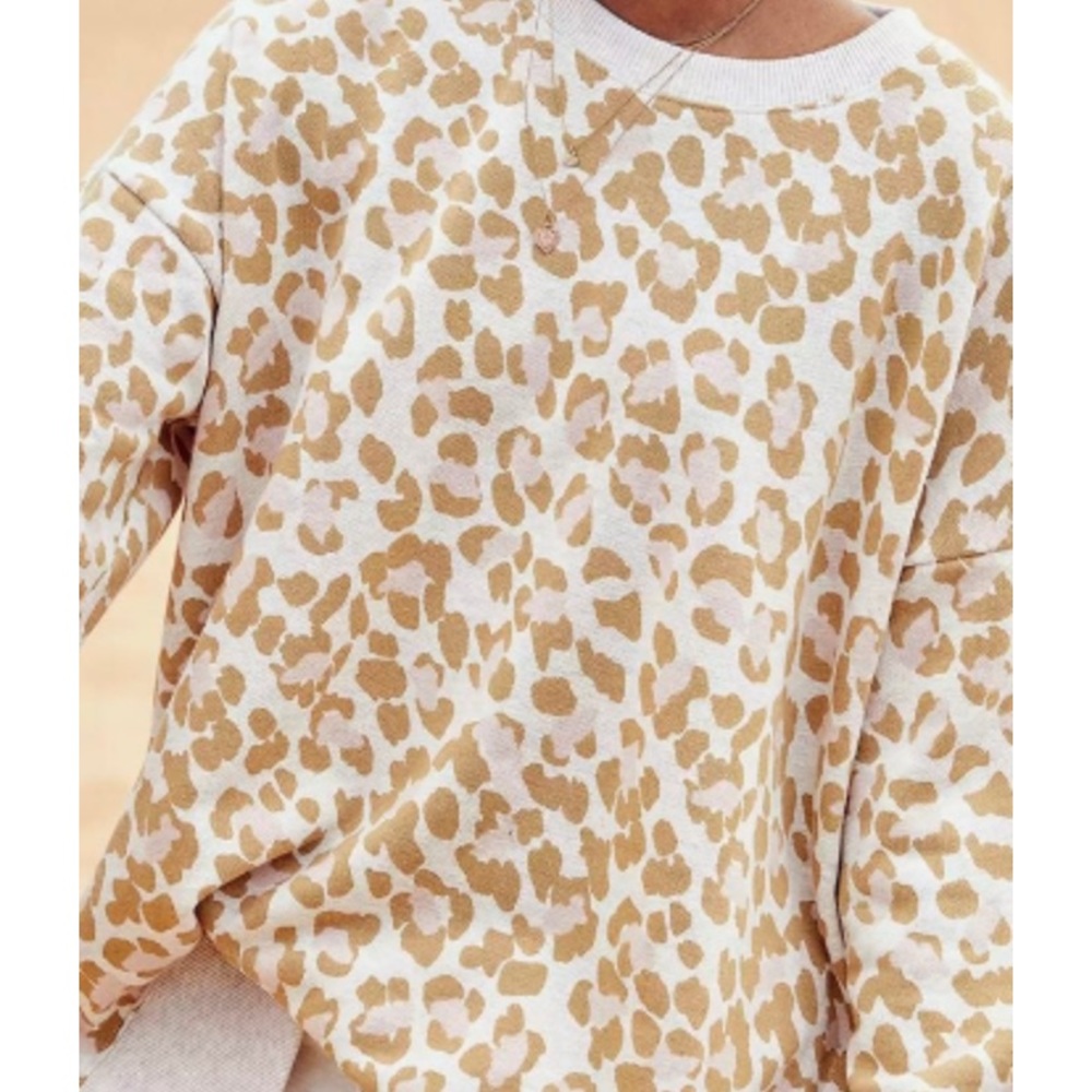 Aerie Oversized Sweatshirt - Leopard Desert Print